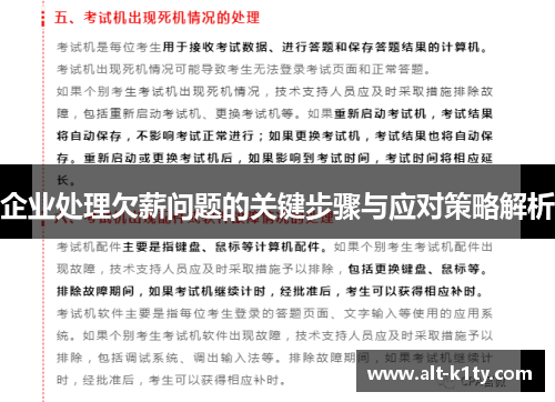 企业处理欠薪问题的关键步骤与应对策略解析